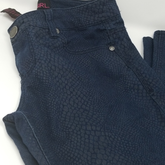 Material Girl Snake Print Blue Wash Skinny Pants - Picture 2 of 4